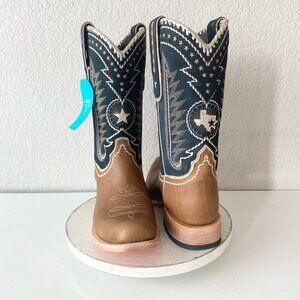 Lane RODEO HOUSTON Mens Cowboy Boots Size 13B Brown Leather Western Blunt Toe